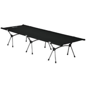 Outsunny Feldbett mit Tragetasche schwarz 190L x 65B x 38Hcm