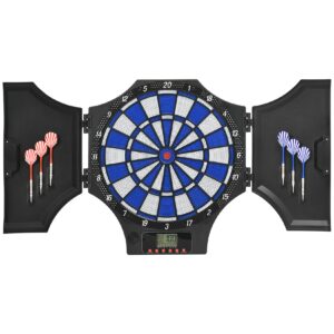 SPORTNOW Elektronische Dartscheibe mit Sprachansagefunktion und Pfeilen schwarz 83L x 45B x 4H cm