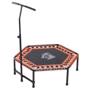 HOMCOM Fitness-Trampolin mit Haltegriff schwarz