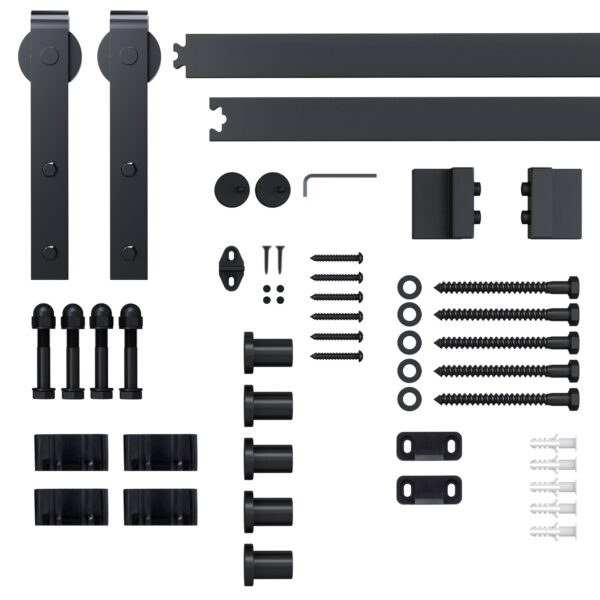 HOMCOM Schiebetürsystem mit Schrauben schwarz 200L x 40B x 0