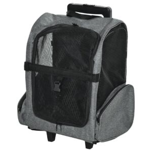 PawHut Hundetrolley 2 in 1 Rucksack grau 42cm x 25cm x 55cm