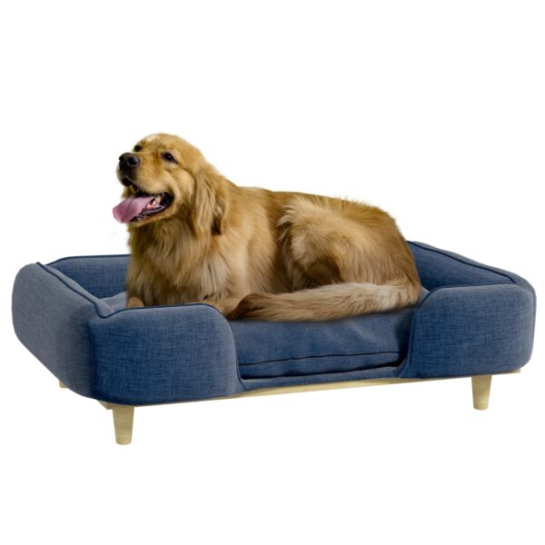 PawHut Hundesofa mit abnehmbarem Bezug blau 96L x 66B x 24H cm