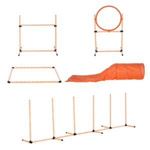 PawHut Hunde Agility Set 5-teilig orange