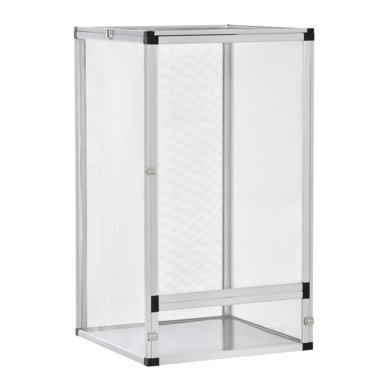 PawHut Terrarium mit Aluminiumrahmen silber 45L x 45B x 80H cm