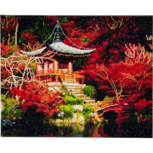 Crystal Art Leinwand Japanischer Tempel 40x50 cm