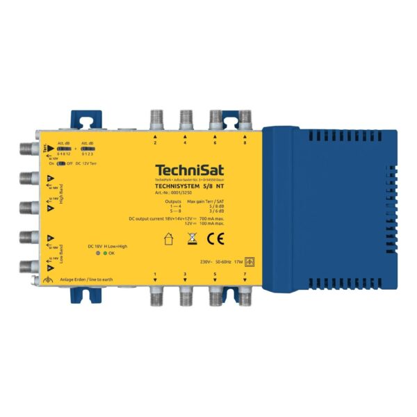 TechniSat TECHNISYSTEM 5/8 NT Sat Verteiler 8 Ausgänge 1 Orbitposition