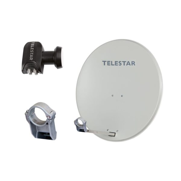 TELESTAR DIGIRAPID 80 4 Teilnehmer Alu Sat-Antenne  mit QUAD LNB