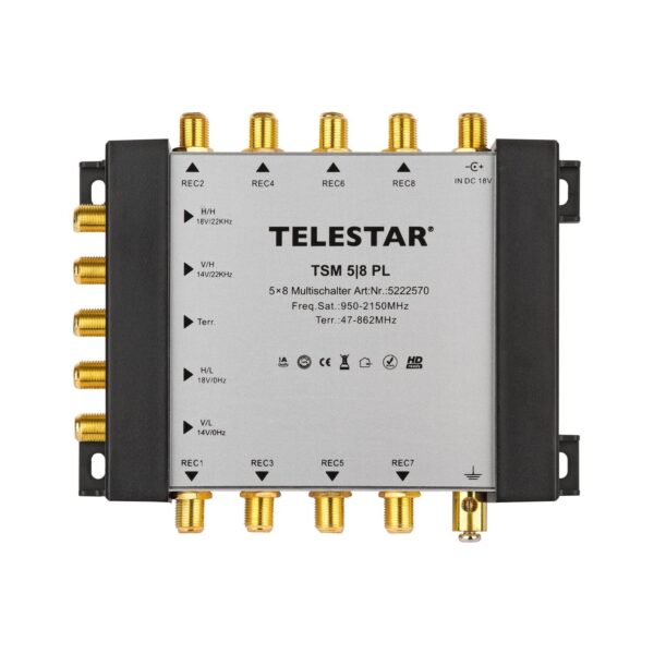 TELESTAR TSM 5/8 PL Multischalter im Set mit Inverto 40mm Quattro-LNB