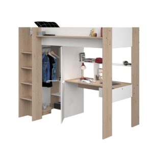 Hochbett Heavy 2 Parisot inkl Kleiderschrank + Schreibtisch + Lattenrostplatte 90*200 cm