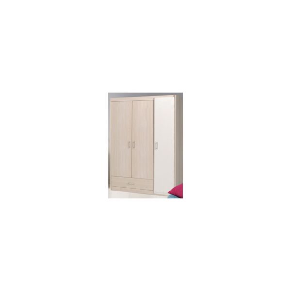 Kleiderschrank Charly 20 Parisot 3-trg Akazie beige - weiß B 112 cm - H 179 cm - T 52 cm