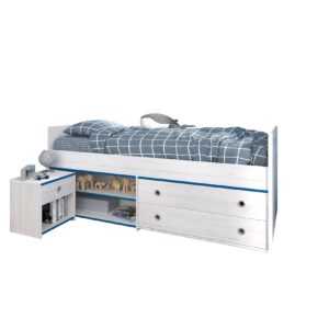 Kinderzimmer Smoozy 24 Parisot 2-teilig weiß Bett + Nachtkommode Funktionsbett Kinderzimmer 2235