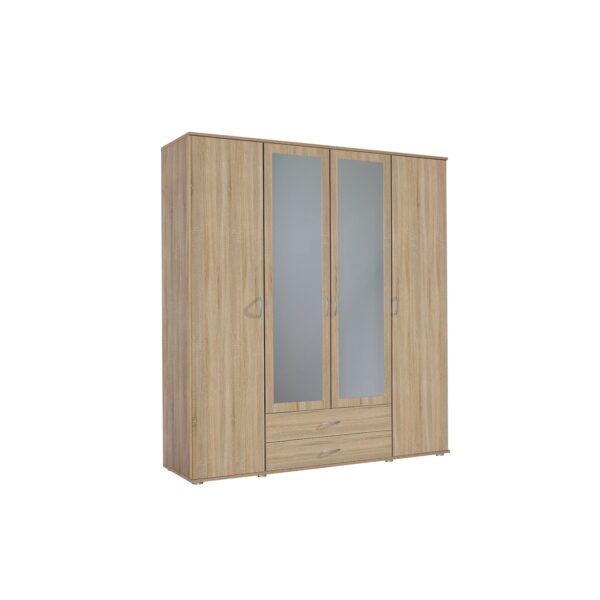 Kleiderschrank Sara 4-trg + 2 große Schubladen beige B 168 cm - H 188 cm B 168 cm - H 188 cm