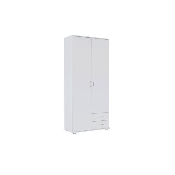 Kleiderschrank Sara 2-trg + 2 Schubkästen weiß B 85 cm - H 188 cm - T 52 cm