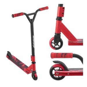 ArtSport Stunt Scooter Red Smoke - Trick Roller für Kinder & Jugendliche - Tretroller Rot Schwarz