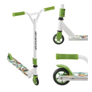 ArtSport Stunt Scooter Hawaiana - Trick Roller für Kinder & Jugendliche - Tretroller Weiß Grün