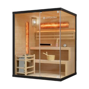 Artsauna Saunakabine Vantaa 150 mit Salzstein - Indoor Sauna für 3 Personen