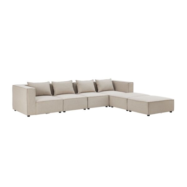 Juskys modulares Sofa Domas XXL - Couch Wohnzimmer - 2 Ottomanen