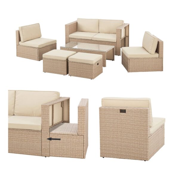 Juskys Polyrattan Gartenmöbel Set Salou - Outdoor Lounge für 6 Personen