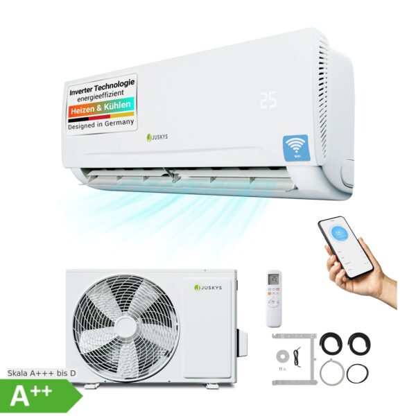 Juskys Split Klimaanlage 12000 BTU - Inverter Klimagerät mit Wifi