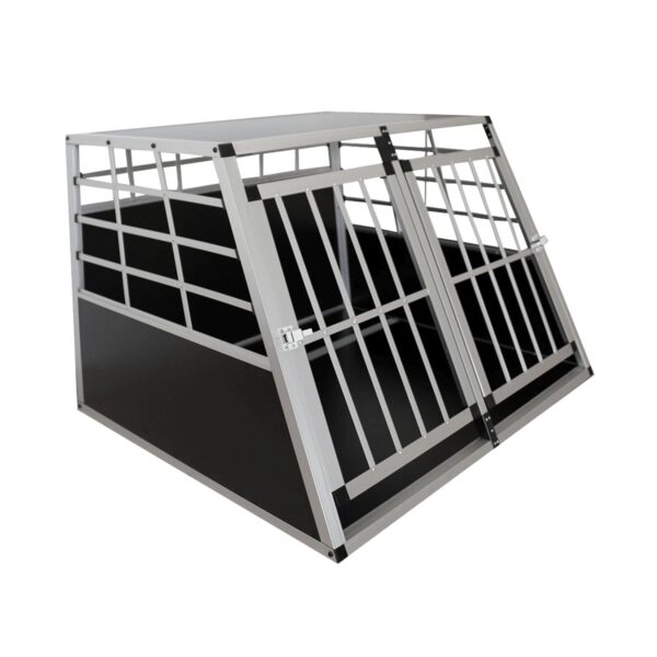 Juskys Alu Hundetransportbox XL - 96×91×70 cm verschließbar & pflegeleicht - Hundebox für Hunde