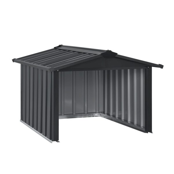 Juskys Mähroboter Garage mit Satteldach   Rasenmäher Dach Carport aus Metall   86 × 98 × 63 cm