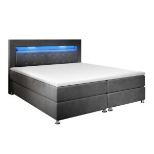 Juskys Boxspringbett Vancouver 140x200 cm - Bett mit LED