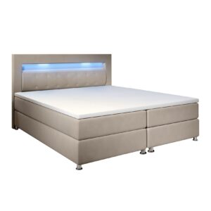 Juskys Boxspringbett Vancouver 140x200 cm - Bett mit LED