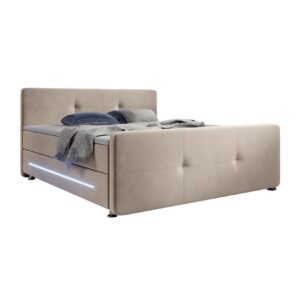 Juskys Boxspringbett Houston 140x200 cm - Bett mit LED