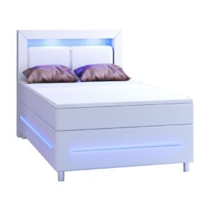 Juskys Boxspringbett Norfolk 120 x 200 cm – LED Beleuchtung