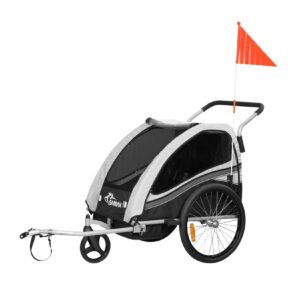 SAMAX 360° drehbarer Fahrradanhänger 2in1 Jogger - in Grau - Black Edition