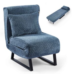 Makika Schlafsessel Schlafsofa Lea klappbar - Boucle in Blau