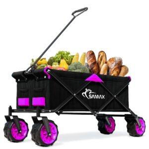 SAMAX Faltbarer Bollerwagen Offroad - Schwarz / Lila