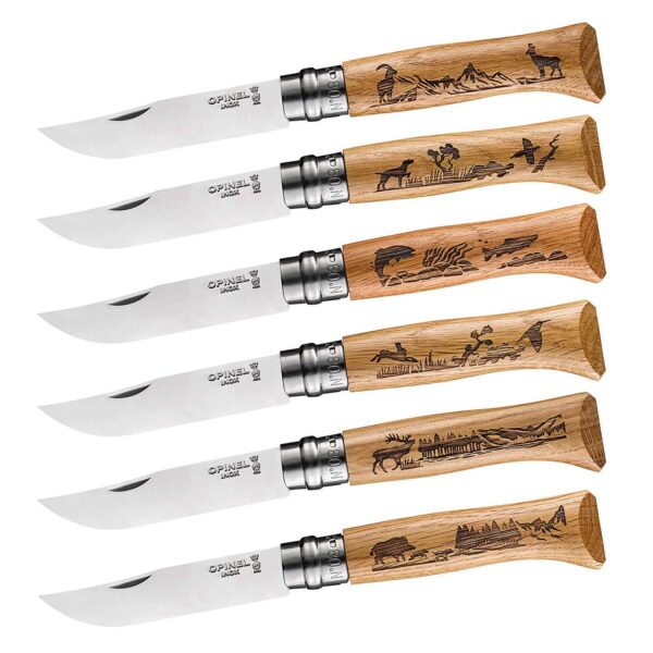 OPINEL Taschenmesser Animalia 08 Tier Motiv Klapp Messer Camping Edelstahl Holz Farbe: Wildschwein