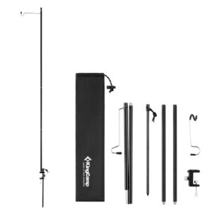 KINGCAMP Camping Lampen Stange Laternen Ständer Aufhänger Halter Haken Alu 120cm