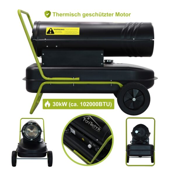 TroniTechnik® Heizkanone Dieselheizgebläse Dieselheizer 30kW Diesel Heißluftgenerator 230V