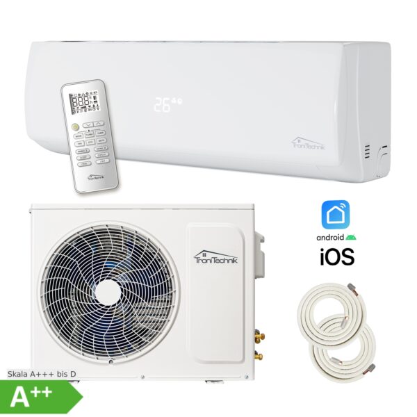 Tronitechnik® Dalvik 2 Klimaanlage Set Split mit WiFi/App Klimagerät - Kühlen A++/ Heizen A+ -12000 BTU/h