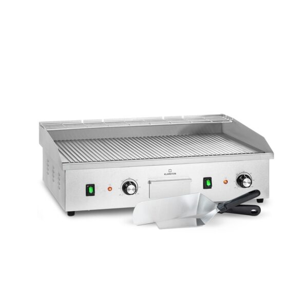 Grillmeile 4400 Elektrogrill Plancha 2x2200W Grillplatte Edelstahl