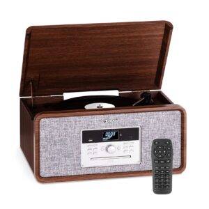 Bella Ann Stereoanlage Plattenspieler Radio DAB+/UKW USB Bluetooth Braun