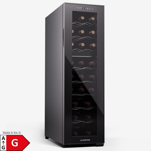 Shiraz 24 Duo Weinkühlschrank 2 Zonen 75L/24 Flaschen 5-18 °C Touch Schwarz 24 Flaschen 2 Kühlzonen