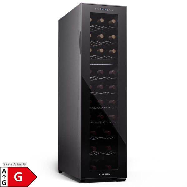 Shiraz 27 Duo Weinkühlschrank 2 Zonen 83L/27 Flaschen 5-18 °C Touch Schwarz 27 Flaschen 2 Kühlzonen