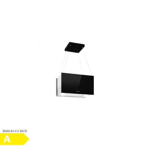 Kronleuchter L Inselabzugshaube 60cm Abluft: 590m³/h LED Touch Glas Schwarz