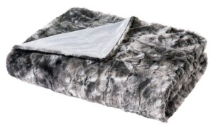 WOHNWOHL® Flauschige Kuscheldecke in Nerzfelloptik • Felloptik Wohndecke • Kunstfell Decke als Sofaüberwurf •Pelzimitatdecke • Sofadecke