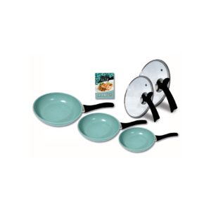 Starlyf® 3er Pfannenset Jade - Beschichtung - mit Glasdeckel Jade Pan Set