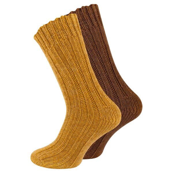 Cotton Prime® 4 Paar Woll-Stricksocken mit ALPAKA Unisex Alpakasocken