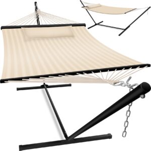 KESSER® Hängematte HILL mit Gestell Kissen Doppelhängematte für 2 Personen-Stabiler Rahmen -200kg Belastbarkeit Indoor & Outdoor XXL Hängesessel Doppel Mehrpersonen Garten Pool Balkon Terrasse