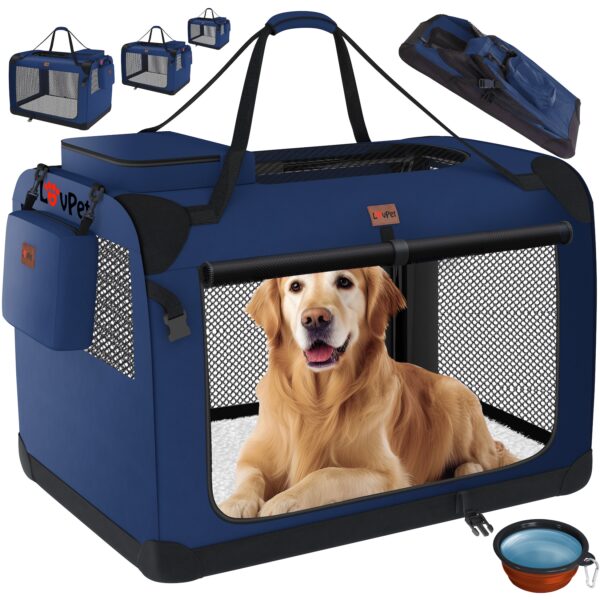 LOVPET® Hundebox Hundetransportbox faltbar Inkl.Hundenapf Transporttasche Hundetasche Transportbox für Haustiere