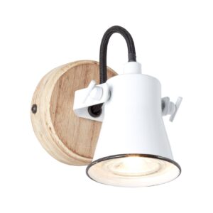 BRILLIANT Lampe Seed Wandspot weiß/holz hell   1x PAR51