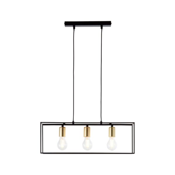 BRILLIANT Lampe Arica Pendelleuchte 3flg schwarz/messing   3x A60