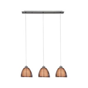 BRILLIANT Lampe Relax Pendelleuchte 3flg bronze/chrom   3x A60