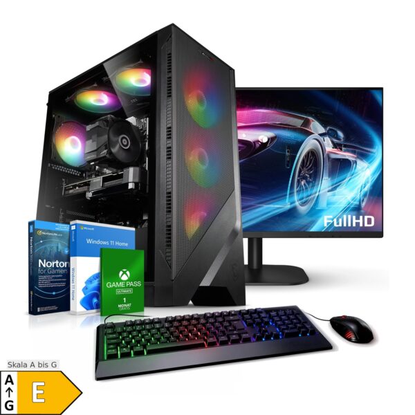 PC Set Gaming mit 23.8 Zoll TFT Apollo AMD Ryzen 5 5500